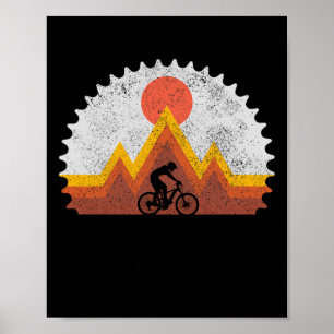 Mountain Bike Vintage Retro Mtb Downhill Biking Cy Poster