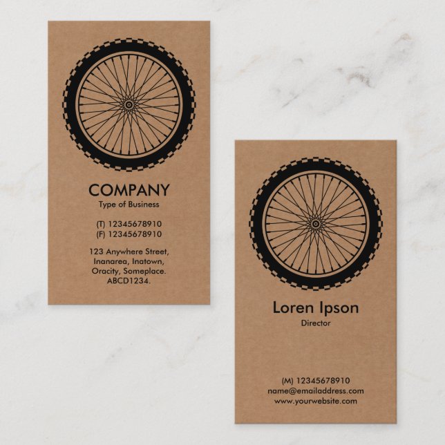 Mountain Bike Wheel - Cardboard Business Card (Front/Back)