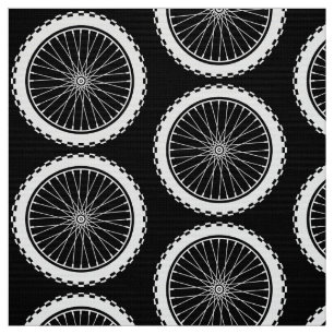Mountain Bike Wheel - White on Dark Fabric