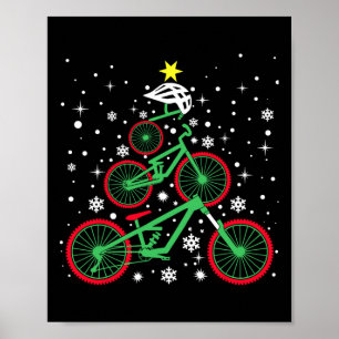 Mountain Bike Xmas Lights Mountain Biking Christma Poster