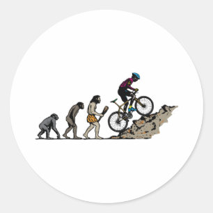 Mountain Biker Classic Round Sticker