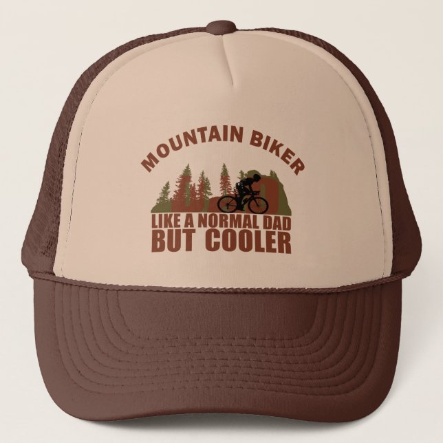 mountain biker dad like a normal dad but cooler trucker hat (Front)