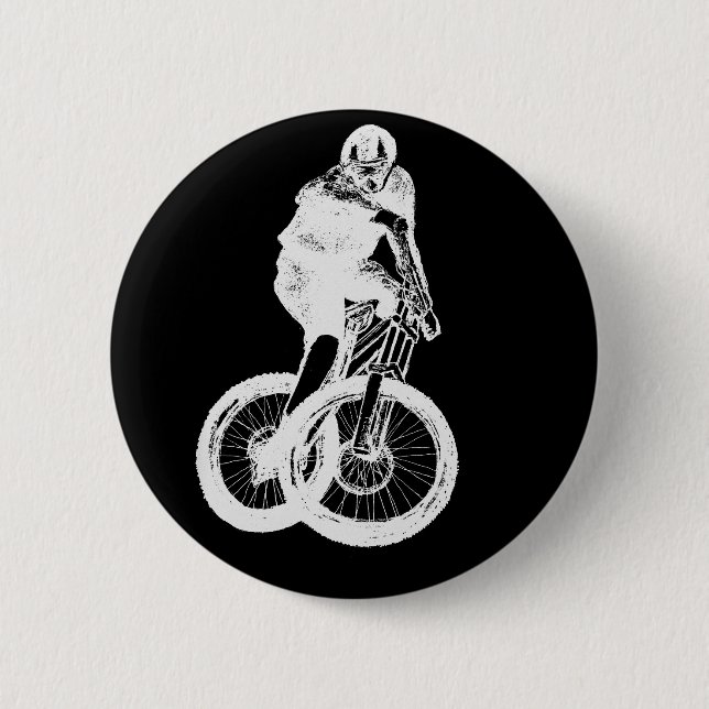 Mountain Biker MTB BMX CYCLIST 6 Cm Round Badge (Front)