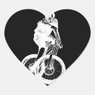 Mountain Biker MTB BMX CYCLIST Heart Sticker