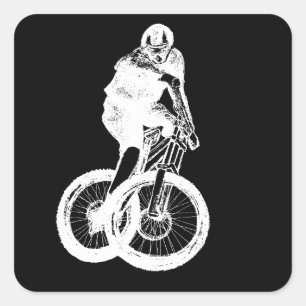 Mountain Biker MTB BMX CYCLIST Square Sticker