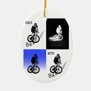 Mountain Biker MTB BMX CYCLIST Stickers Ceramic Tree Decoration
