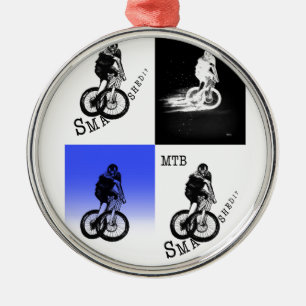 Mountain Biker MTB BMX CYCLIST Stickers Metal Tree Decoration