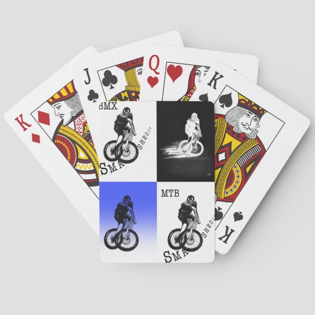 Mountain Biker MTB BMX CYCLIST Stickers Playing Cards (Back)
