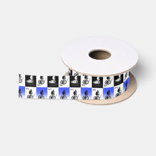 Mountain Biker MTB BMX CYCLIST Stickers Satin Ribbon