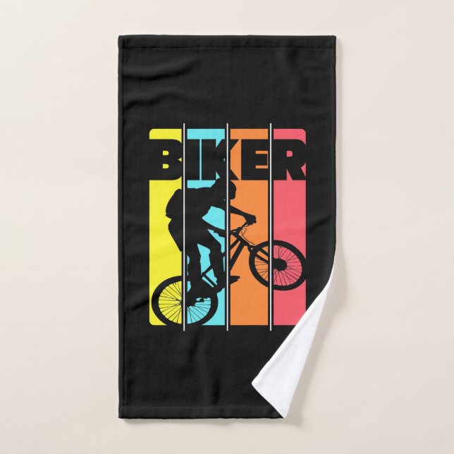 Mountain Biker Retro Vintage Hand Towel (Hand Towel)