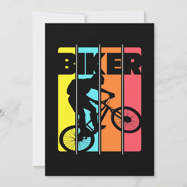Mountain Biker Retro Vintage Invitation (Front)