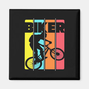 Mountain Biker Retro Vintage Magnet