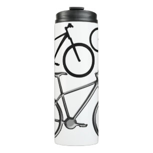 Mountain bikes on white thermal tumbler. tumbler