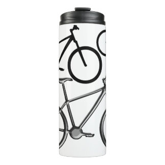 Mountain bikes on white thermal tumbler. tumbler