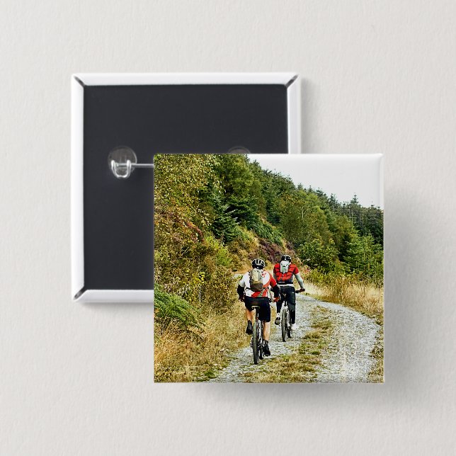 MOUNTAIN BIKING 15 CM SQUARE BADGE (Front & Back)