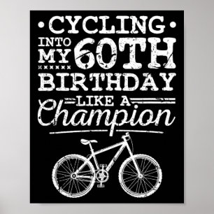 Mountain Biking 60th Birthday Men Mtb Poster