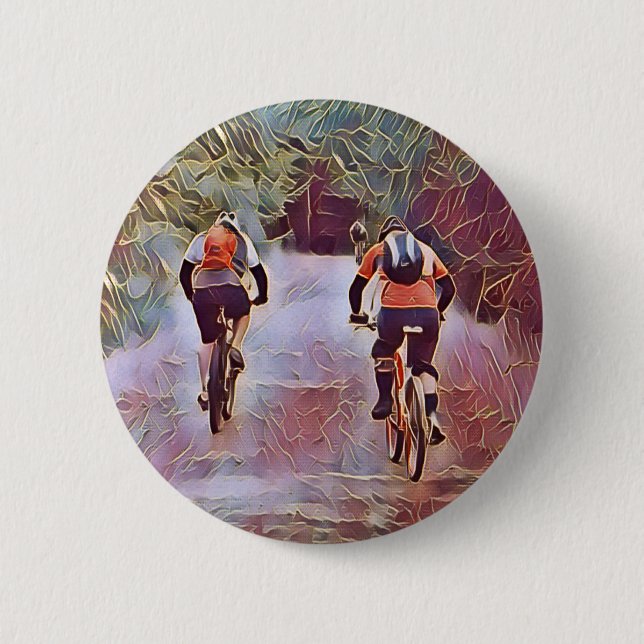 MOUNTAIN BIKING  6 CM ROUND BADGE (Front)