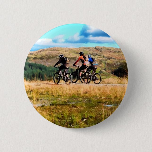 MOUNTAIN BIKING 6 CM ROUND BADGE (Front)