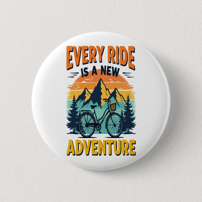 Mountain Biking Adventure 6 Cm Round Badge (Front)