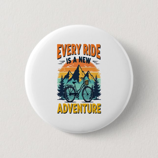Mountain Biking Adventure 6 Cm Round Badge (Front)