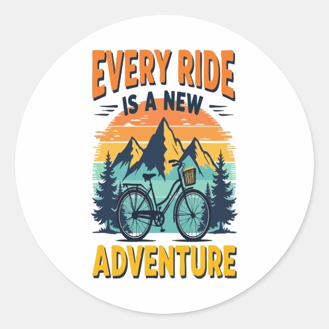 Mountain Biking Adventure Classic Round Sticker (Front)
