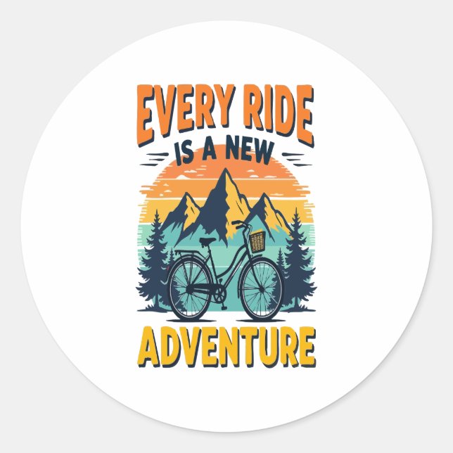 Mountain Biking Adventure Classic Round Sticker (Front)