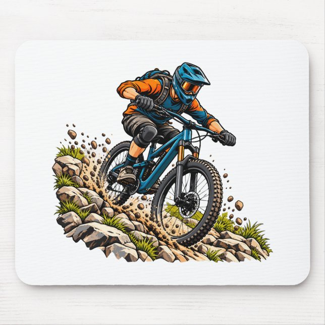 Mountain biking adventure for MTB riders Mouse Mat (Front)