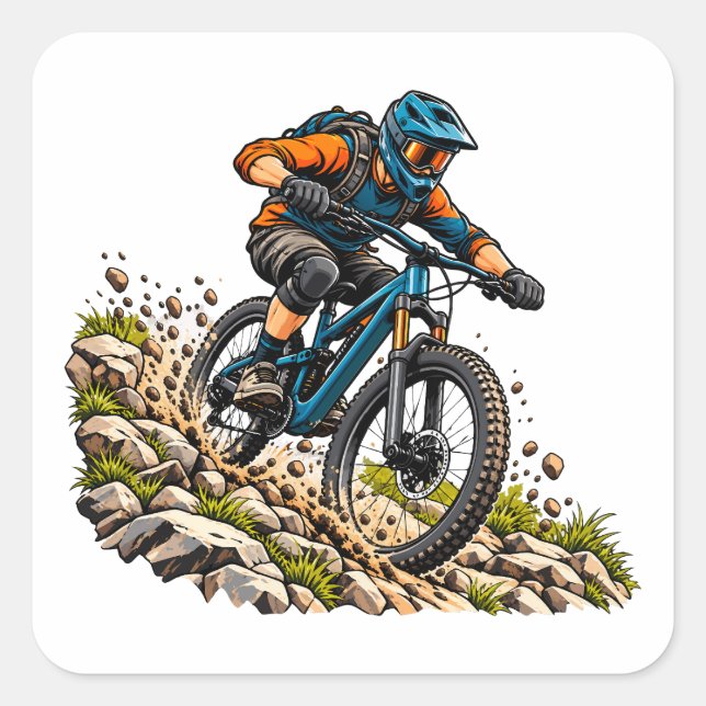 Mountain biking adventure for MTB riders Square Sticker (Front)