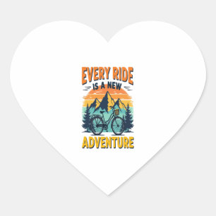 Mountain Biking Adventure Heart Sticker
