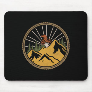 Mountain Biking Adventure Trail Mtb Cyclist Retro Mouse Mat