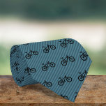 Mountain Biking - All-Terrain Rugged Cycling Theme Tie<br><div class="desc">Outdoor sport at its best, mountain biking means tough terrain and a challenging ride. This bold off-road bike design is a great way to hint at your out-of-hours lifestyle with its rugged styling. Set against a subtle stripe to contrast business and pleasure. Once they see the distinctive black outline it...</div>