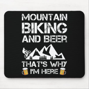 Mountain Biking And Beer Gift Mtb Funny Mouse Mat