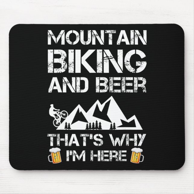 Mountain Biking And Beer Gift Mtb Funny  Mouse Mat (Front)