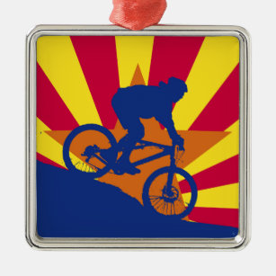 Mountain biking Arizona flag Metal Tree Decoration