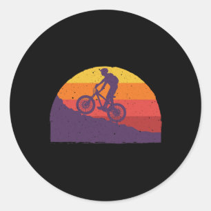 Mountain Biking Art For Men Women Mtb Biker Mounta Classic Round Sticker