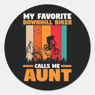 Mountain Biking Aunt Cyclist Bicycle Downhill Biki Classic Round Sticker