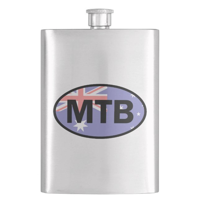 Mountain Biking Australia Flag Hip Flask (Front)