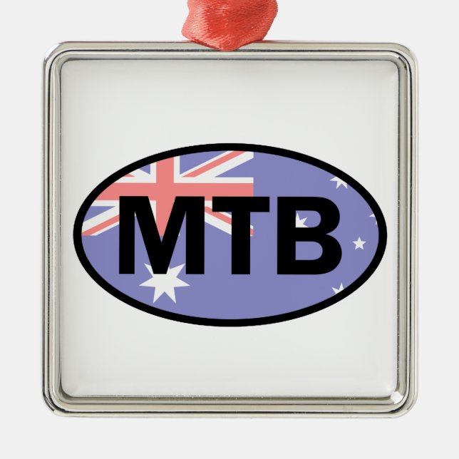 Mountain Biking Australia Flag Metal Tree Decoration (Front)