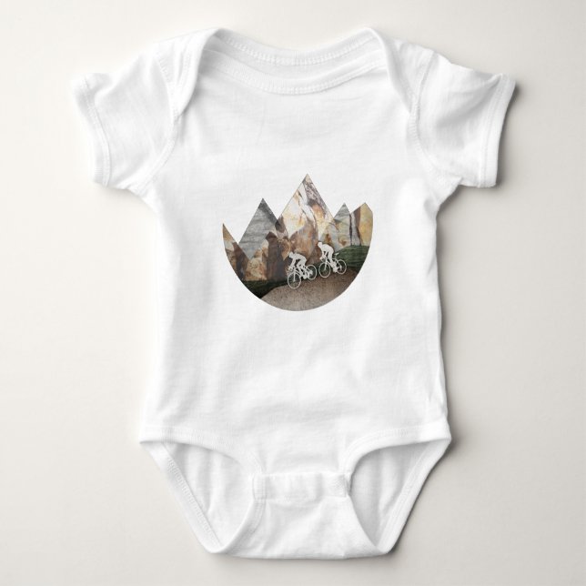 Mountain Biking Baby Bodysuit (Front)