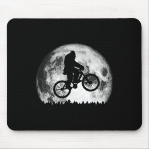 Mountain Biking Bigfoot Full Moon Trees And Bike R Mouse Mat