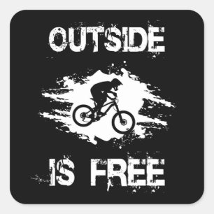 Mountain Biking Bike MTB Cycling Bicycle Gift Idea Square Sticker