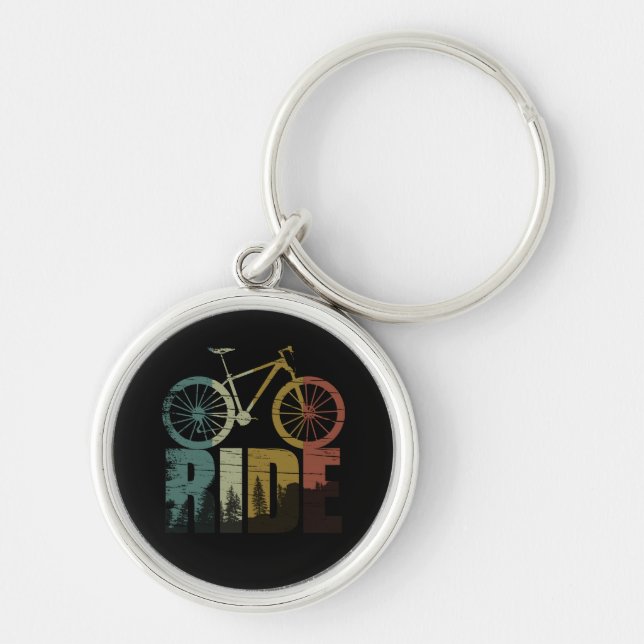 Mountain biking bikerider key ring (Front)