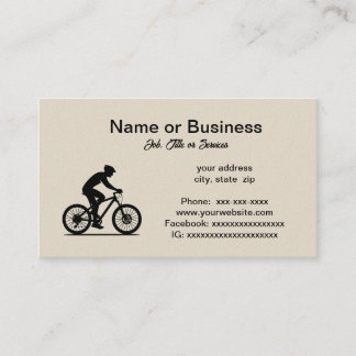 Mountain biking business card