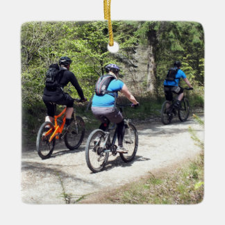 MOUNTAIN BIKING  CERAMIC ORNAMENT