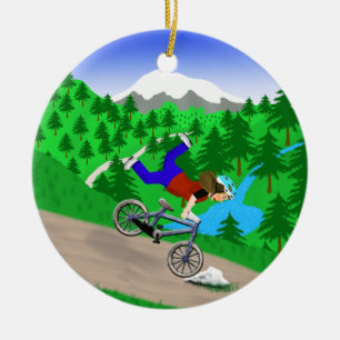 Mountain Biking Ceramic Tree Decoration