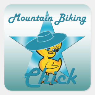 Mountain Biking Chick #7 Square Sticker