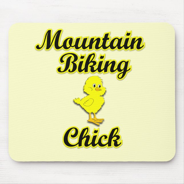 Mountain Biking Chick Mouse Mat (Front)