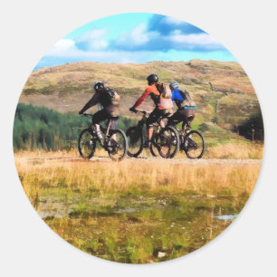 MOUNTAIN BIKING CLASSIC ROUND STICKER