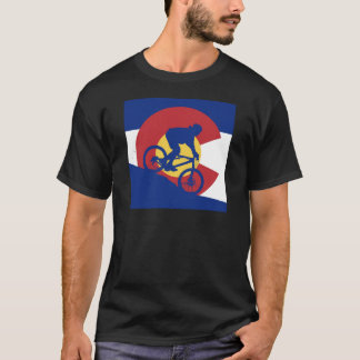 Mountain Biking Colorado Flag T-Shirt