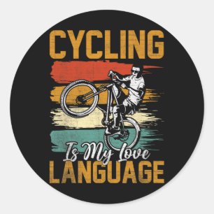 Mountain Biking Cycling Lover Road Bike Cyclist En Classic Round Sticker